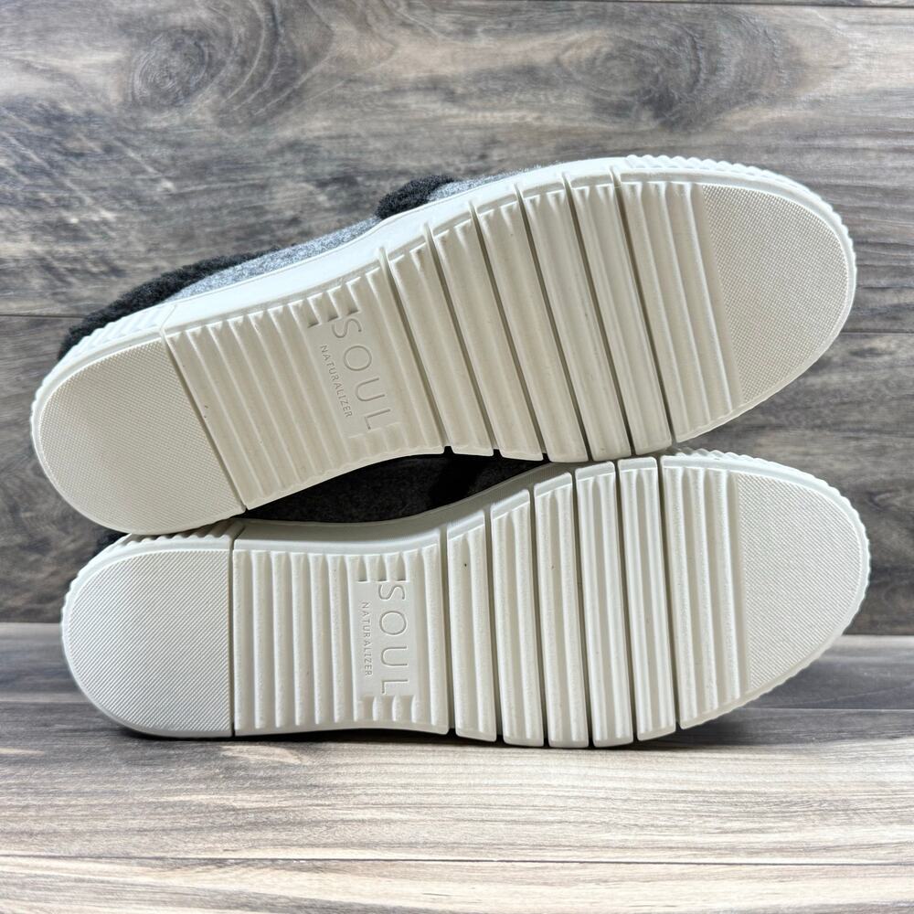 NIB SOUL Naturalizer 8.5W Truly Cozy Faux Fur Lined Comfort Sneaker Clog Grey - Picture 8 of 11